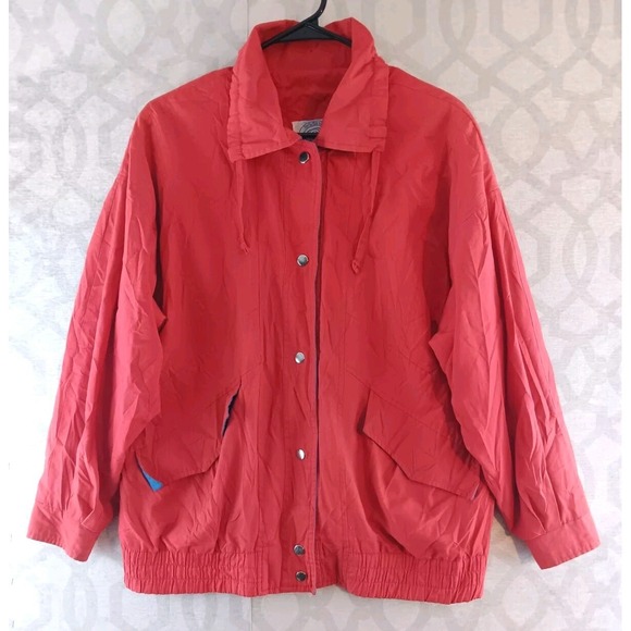Be in the Current Seen Jackets & Blazers - Vintage‎ Be in the Current Seen Jacket Womens Large Red Long Sleeve